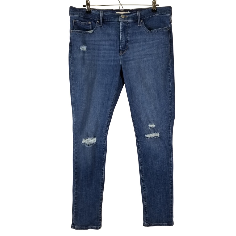 Levi's‎ 311 Shaping Skinny Jeans Women 32 Blue Distressed Mid Rise Denim